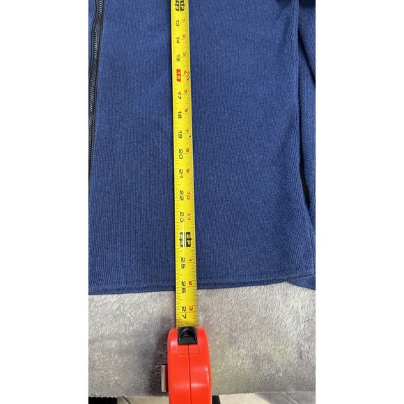 Massimo Dutti  Men Large Cotton Silk Zip Cardigan Sweater Blue Designer Italy - Picture 6 of 8